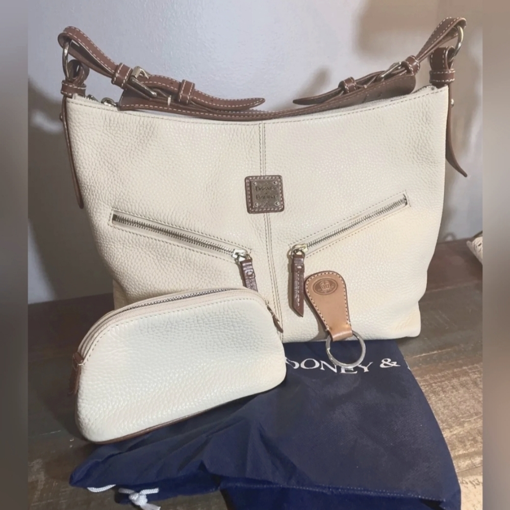 DOONEY & BOURKE PEBBLED LEATHER HOBO BAG BUNDLE
